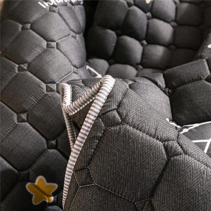 Luxury Black Space Theme Quilted Fitted Bedsheet