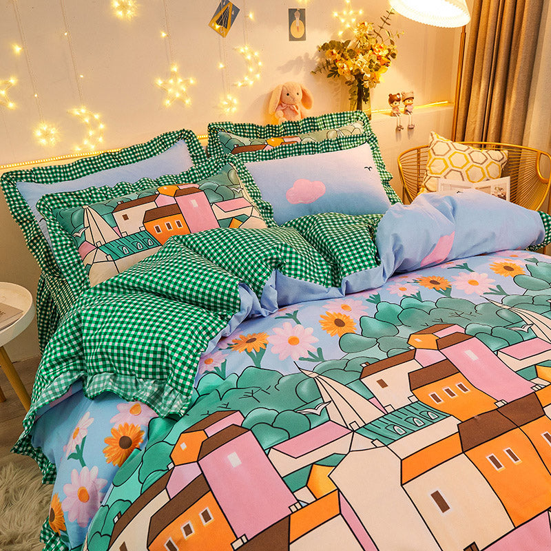 Mosaic Buildings Bedding Set