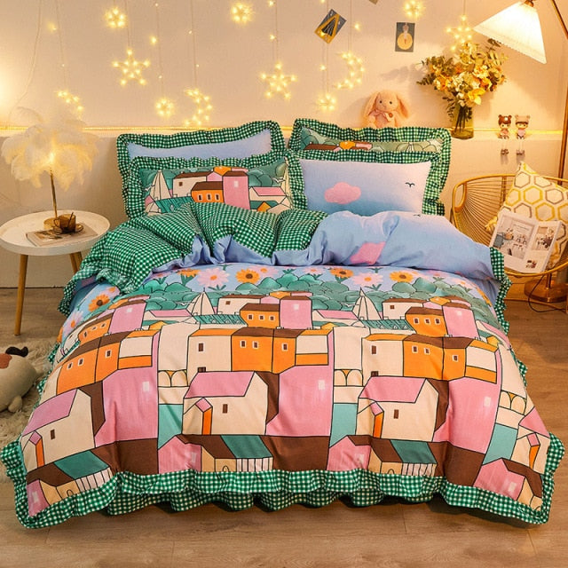 Mosaic Buildings Bedding Set