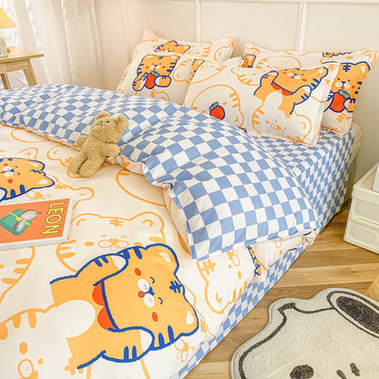 Orange Tiger & Blue Bear Bedding Set