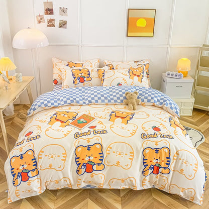 Orange Tiger & Blue Bear Bedding Set