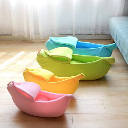 Pastel Banana Cat Dog Pet Bed House