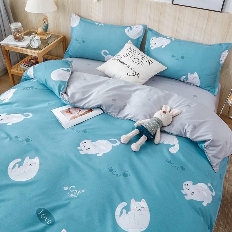 Purretty Cute Cat Blue Bedding Sets