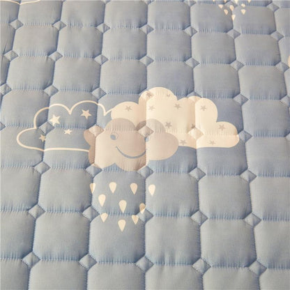 Raining Clouds Quilted Fitted Bedsheet