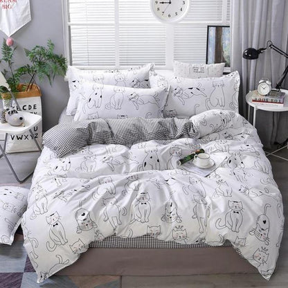 Cute Cat Print Bedding Set