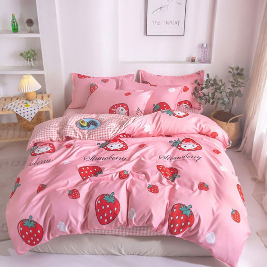 Strawberry Girl Pink Bedding Set