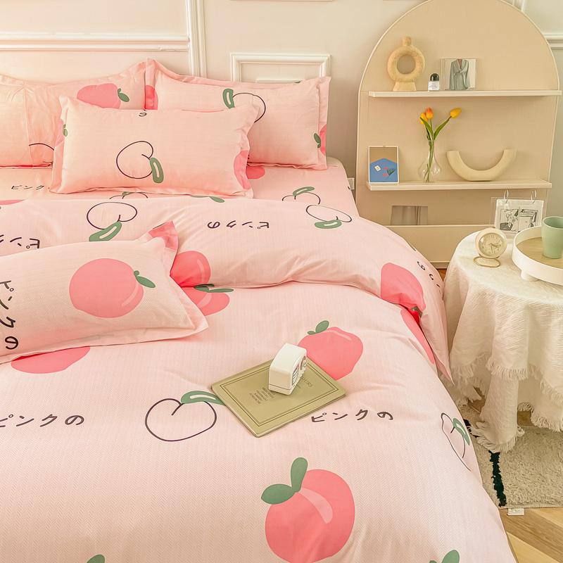 Sweet Japanese Shimizu White Peach Bedding Set