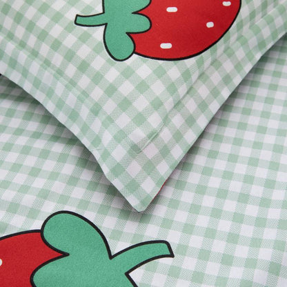 Sweet Strawberry and Cute Peach Print Bedding Set