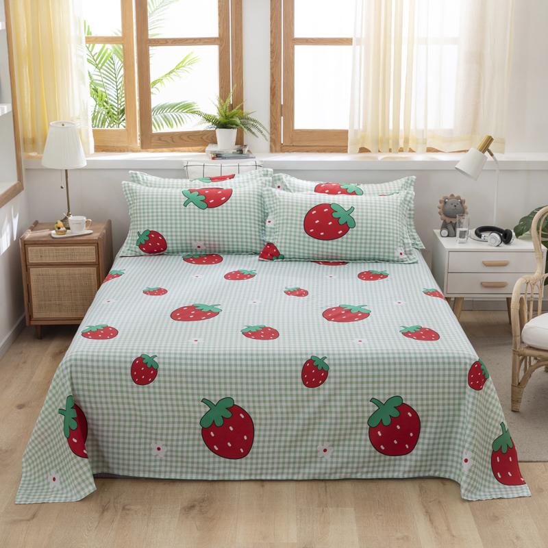 Sweet Strawberry and Cute Peach Print Bedding Set