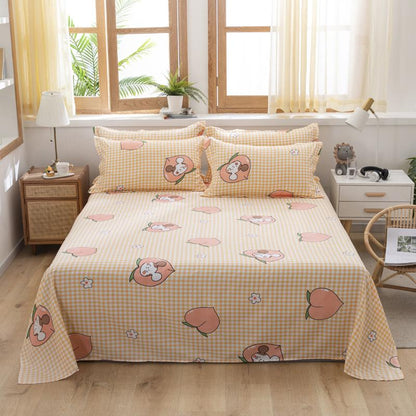 Sweet Strawberry and Cute Peach Print Bedding Set