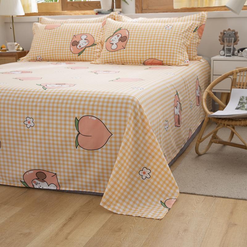 Sweet Strawberry and Cute Peach Print Bedding Set