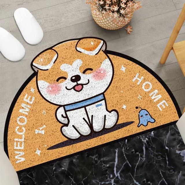 Welcome Home Kitty Cat Semi Circle Shape Mat