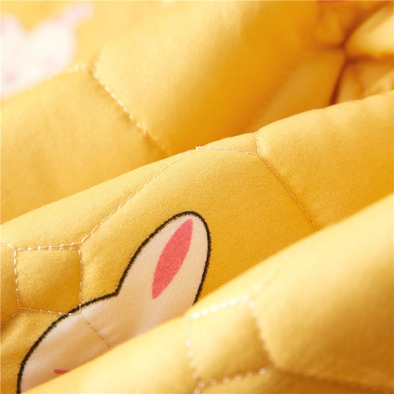 Yellow Carrot Bunnies Quilted Fitted Bedsheet