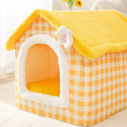 Yellow Soft Cat Dog House Kennel