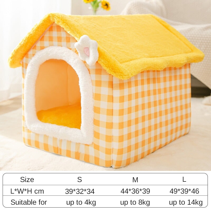 Yellow Soft Cat Dog House Kennel