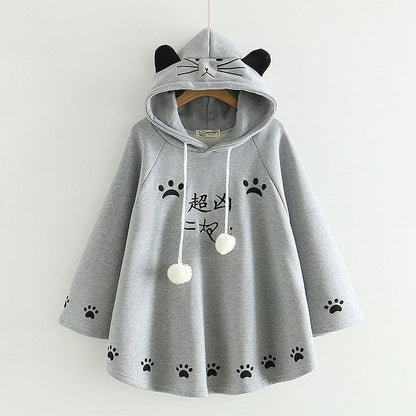 Kittie Ears Poncho Hoodie