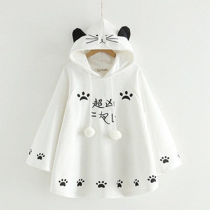 Kittie Ears Poncho Hoodie