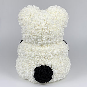 XL Panda Teddy with Heart-Shaped Enchanted Rose (2 Designs)