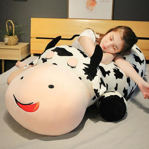 Lovable Cute Cow Calf Pillow Plushie - A Snuggly Animal Companion (Choose from 3 Sizes)