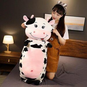 Lovable Cute Cow Calf Pillow Plushie - A Snuggly Animal Companion (Choose from 3 Sizes)