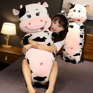 Lovable Cute Cow Calf Pillow Plushie - A Snuggly Animal Companion (Choose from 3 Sizes)