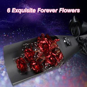 Valentine's Day Surprise: 24k Gold Galaxy Rose Flower Bouquet for Your Wife or Mom