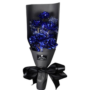 Valentine's Day Surprise: 24k Gold Galaxy Rose Flower Bouquet for Your Wife or Mom