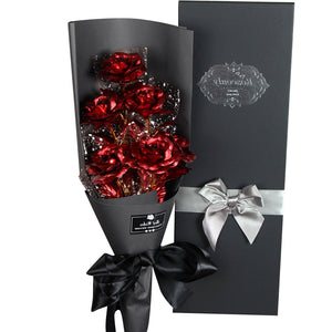 Valentine's Day Surprise: 24k Gold Galaxy Rose Flower Bouquet for Your Wife or Mom