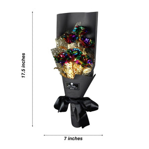 Valentine's Day Surprise: 24k Gold Galaxy Rose Flower Bouquet for Your Wife or Mom