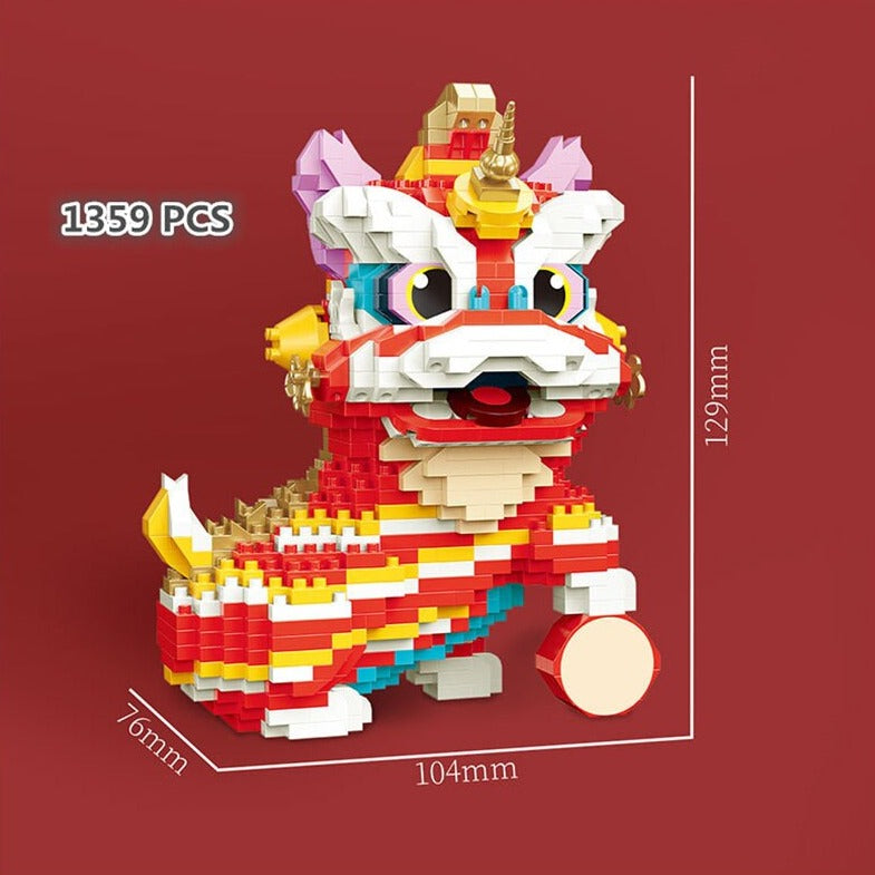 Chinese Lunar New Year Lion Dance Nano Building Block Sets | NEW