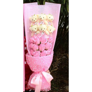 Enchanted Flower Rose Teddy Bear Bouquet (6 Designs)