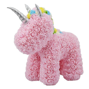 Giant Standing Unicorn Rose Bear - 5 Colors