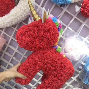 Giant Standing Unicorn Rose Bear - 5 Colors