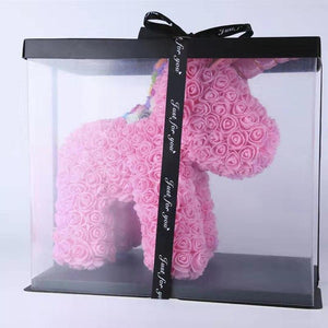 Giant Standing Unicorn Rose Bear - 5 Colors