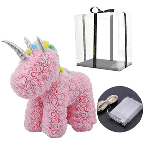 Giant Standing Unicorn Rose Bear - 5 Colors