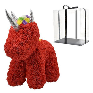 Giant Standing Unicorn Rose Bear - 5 Colors