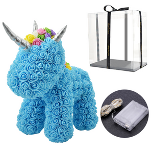 Giant Standing Unicorn Rose Bear - 5 Colors