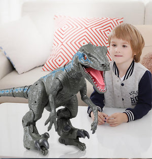 Grey Velociraptor Robot Dinosaur with Remote Control