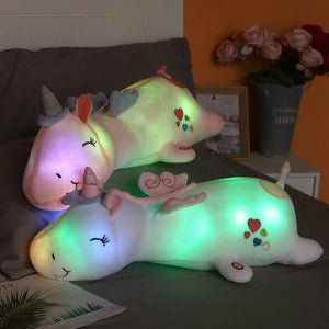 Plushie Light-Up Unicorn Stuffed Pillow - The Perfect Nighttime Companion Available in 3 Colors