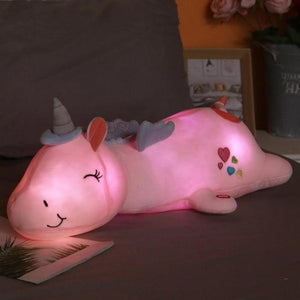 Plushie Light-Up Unicorn Stuffed Pillow - The Perfect Nighttime Companion Available in 3 Colors