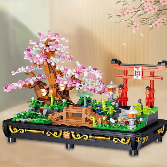 Bonsai Cherry Blossom Sakura Shrine A Nano Building Set