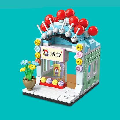 Chinese Lion Dragon Stores Micro Building Sets