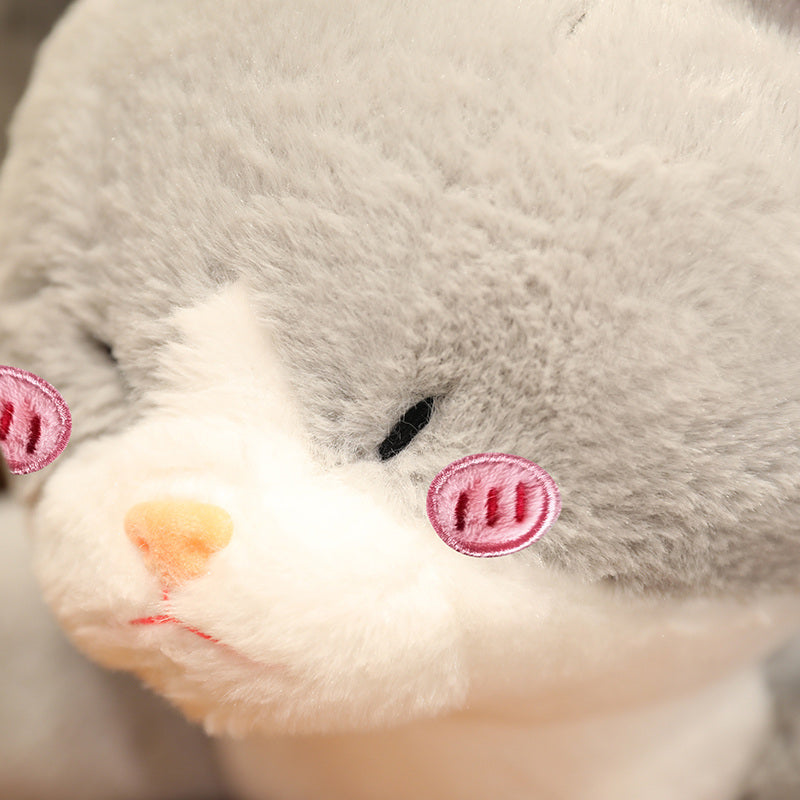 Kawaii Grey Half Cat Half Shark Combo Plushie