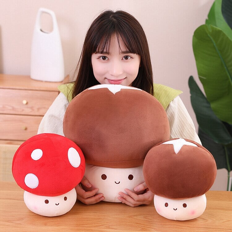 Plushie Mushroom Family Kawaii Red Brown White | NEW