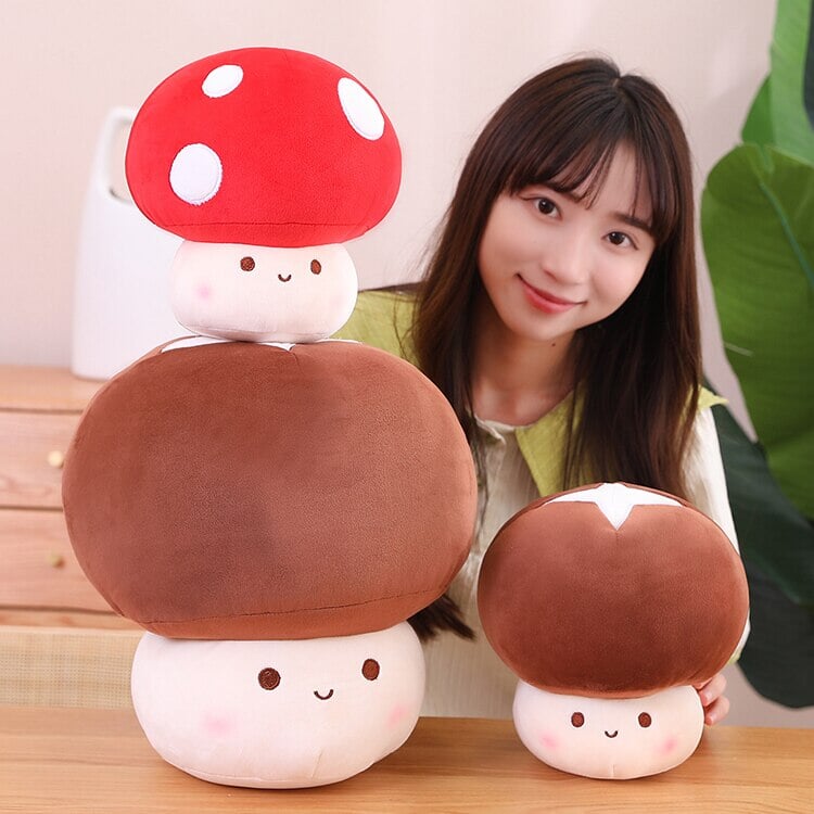 Plushie Mushroom Family Kawaii Red Brown White | NEW