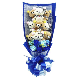 Rose-Themed Teddy Bear Plush Bouquet with 8 Options (Optional Gift Box Included)