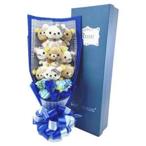 Rose-Themed Teddy Bear Plush Bouquet with 8 Options (Optional Gift Box Included)