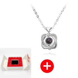 Unique 'I Love You' Necklace with 100 Language Projection and Rose Box Gift (30 Designs